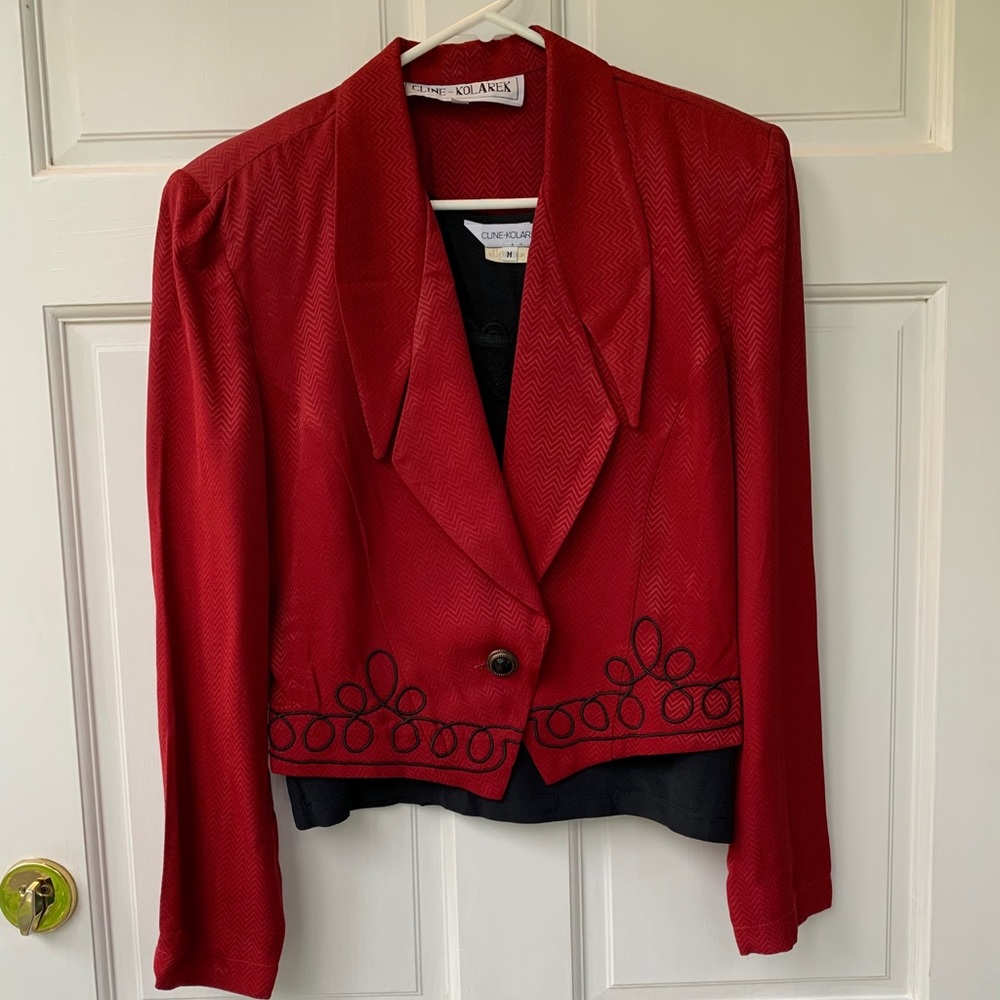 Cline Kolarek Rayon Bolero Jacket & Black Shell M